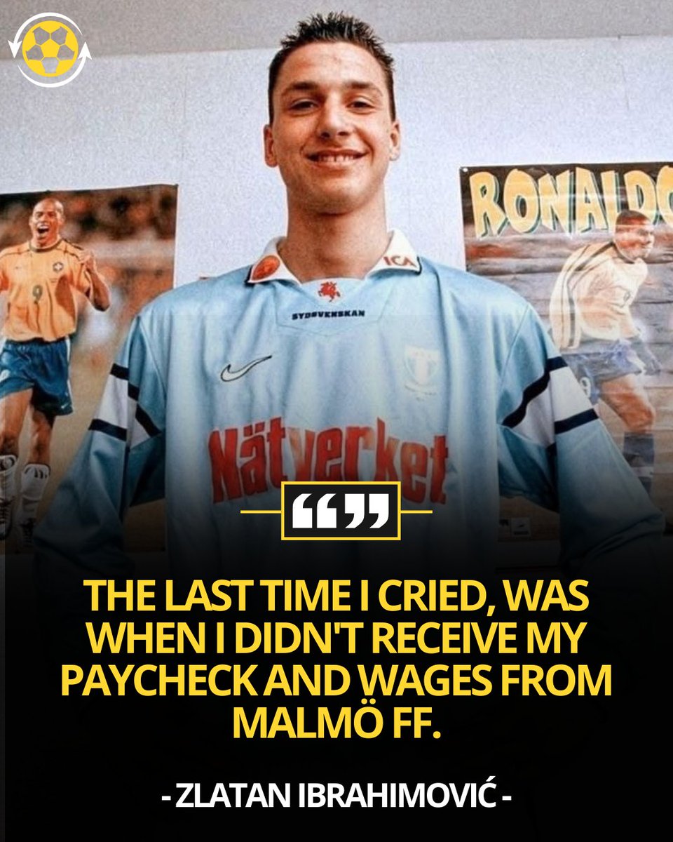 DeadlineDayLive's tweet image. 🗣️ Zlatan Ibrahimović: “The last time I cried, was when I didn&apos;t receive my paycheck and wages from Malmo FF. I wrote to the league board and asked them to deduct every three points I won for Malmo FF. 

The board said &apos;My money was being paid to my parents because I was too…