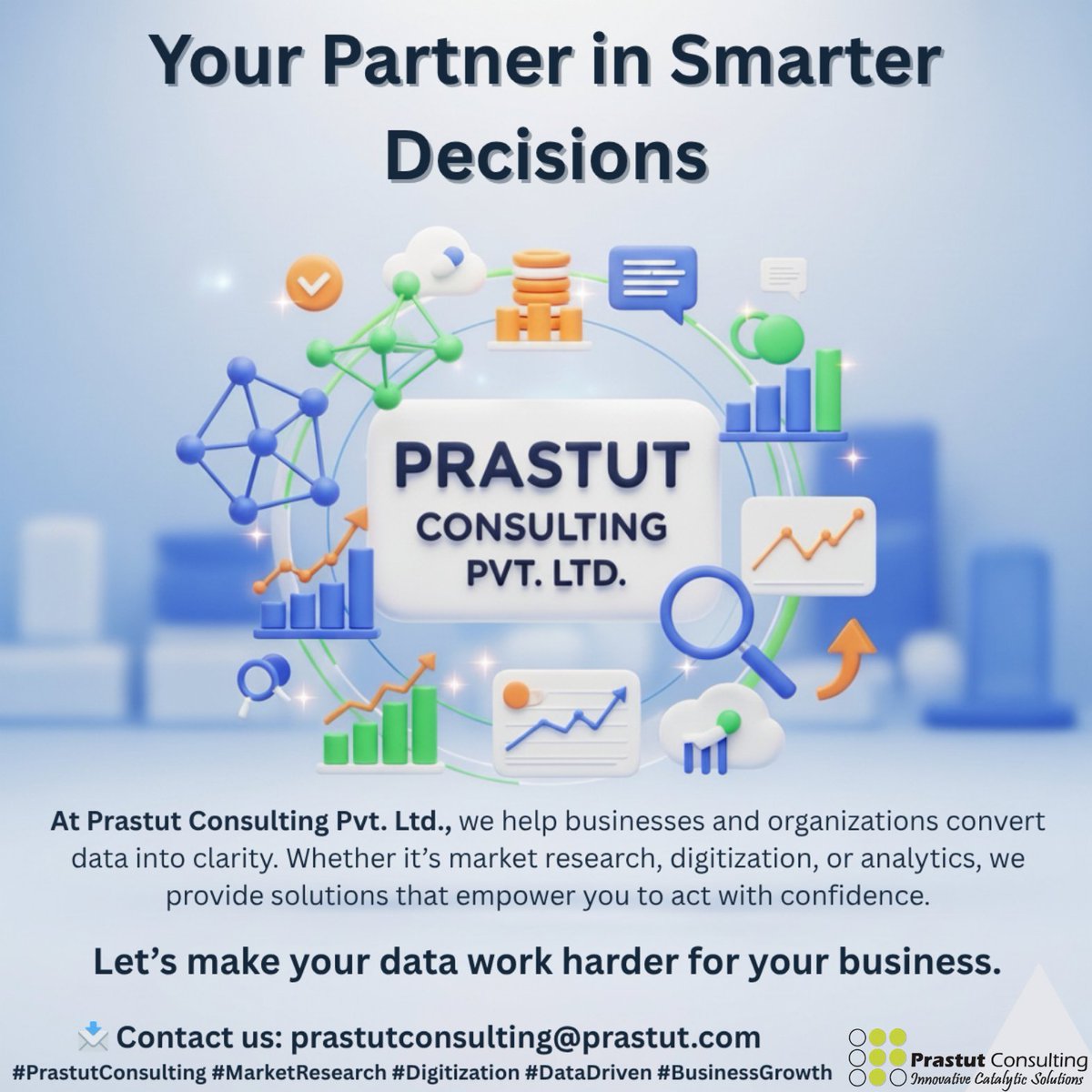 prastutconsult's tweet image. 🌟 Turn data into clarity with Prastut Consulting Pvt. Ltd. From market research to digitization & analytics, we help you make smarter, confident business decisions.
📩 prastutconsulting@prastut.com
#MarketResearch #Digitization #DataDriven
