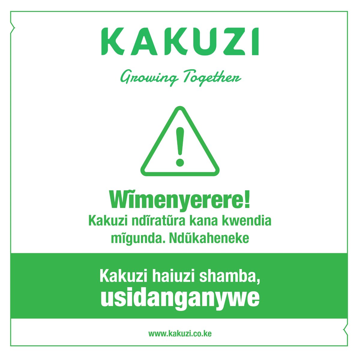 Please beware. Kakuzi PLC would like to notify the general public that we are NOT selling land or any part of our land.