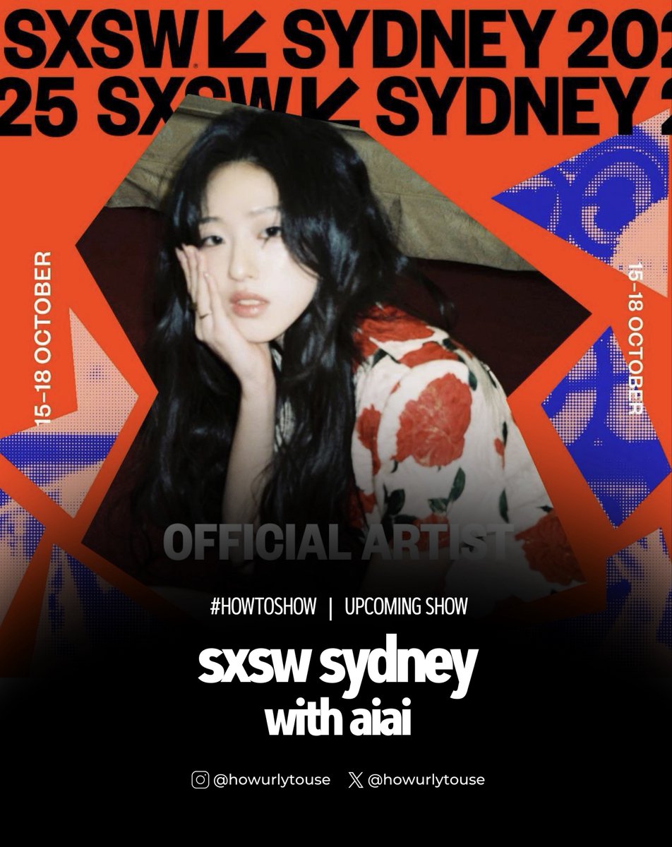 howurlytouse's tweet photo. #HOWTOSHOW | UPCOMING SHOW
aiai will take the stage at SXSW Sydney!
โข Oct 15, 2025 18:30 - 19:00 @ Kyiv Social
โข Oct 17, 2025 20:00 - 20:30 @ Knox Street Bar
More info visit https://t.co/seLMlKZvY7
Donโt miss out!!
#aiai #์์ด์์ด #howtouse #ํ์ฐํฌ์ ์ฆ https://t.co/gwVOvqcz4a