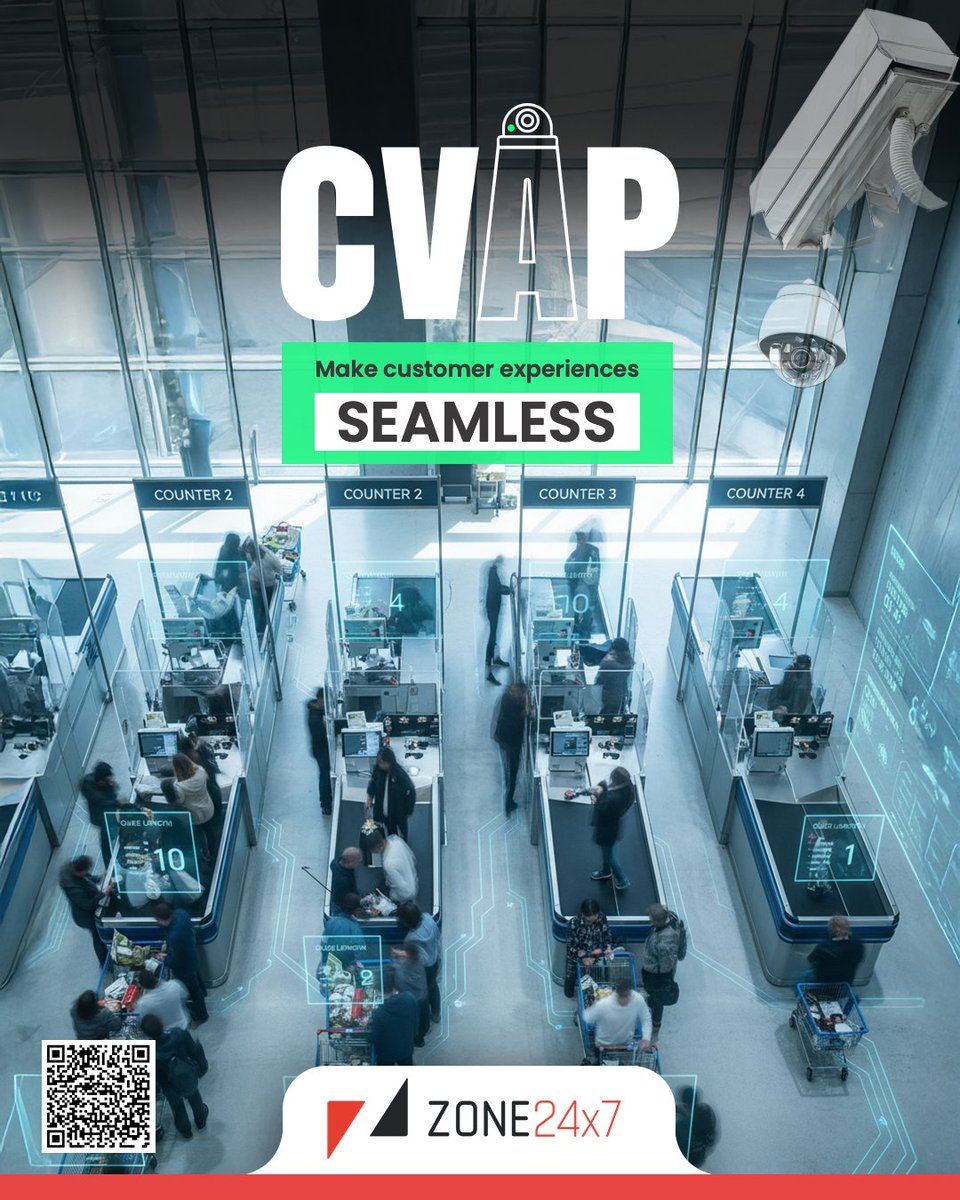 Zone24x7's tweet image. Your customers expect speed, safety, and convenience. #Zone24x7&apos;s Cognitive Vision Analytics Platform (#CVAP) delivers all three.

With queue monitoring, occupancy tracking, and predictive analytics, it transforms #CustomerExperience in real time.

👉Schedule a meeting with us.