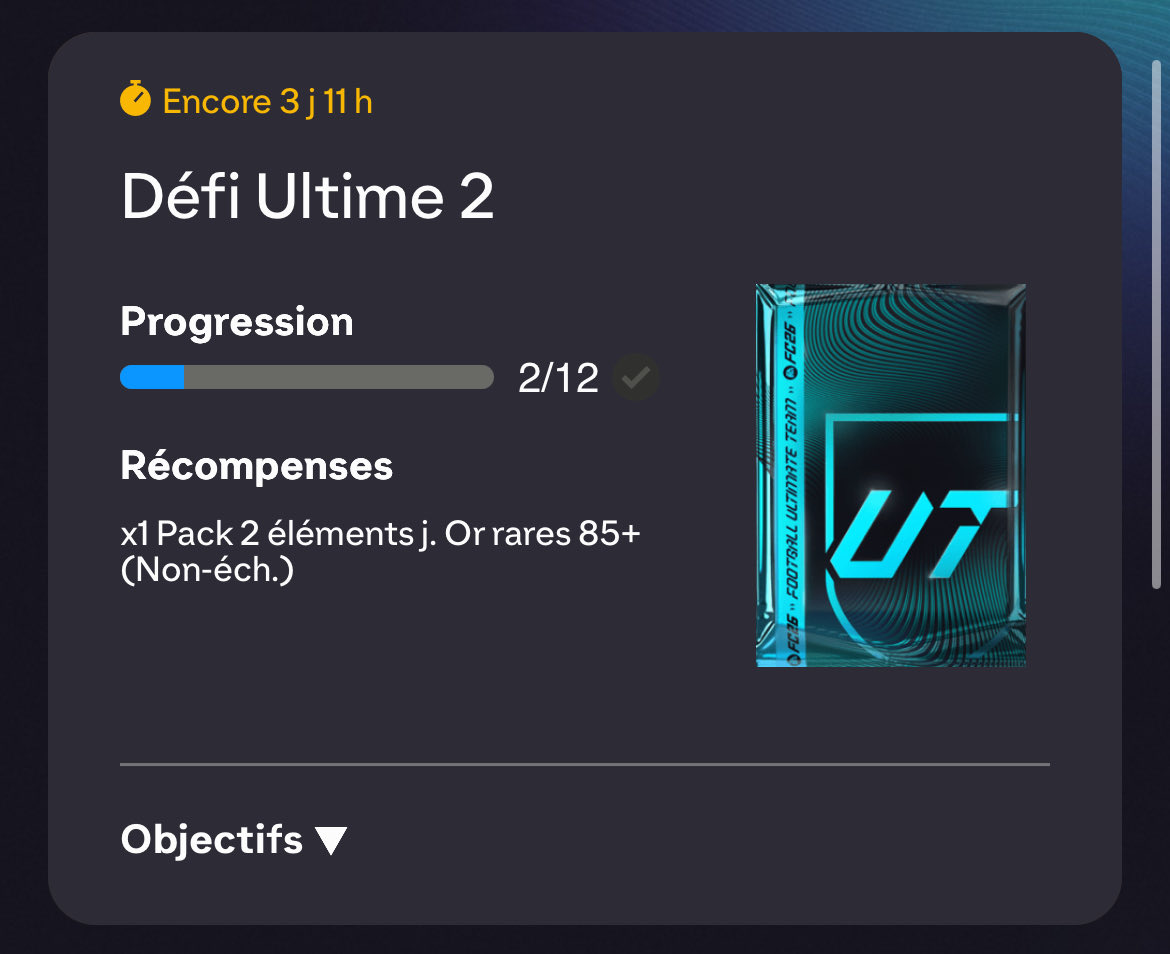 TenzyFutTV's tweet image. Je pense que c’est le meilleur objectif tout FUT confondu !
Ça nous oblige à créer plein d’équipe différent ! Et de tester plein de joueur différent ! Et vu que les joueurs ne coûtent rien ! Haha
Et des récompenses super intéressant !
Je viens de packer Hakimi !
#eafc #fc26