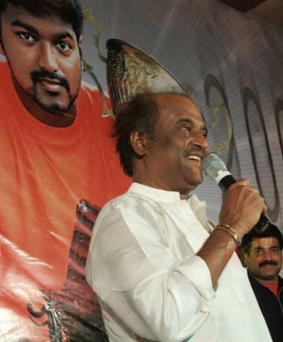 Avinash251826's tweet image. Rajinikanth at the Ghilli Silver Jubilee :
When Chandramukhi was released along with Sachein, people asked who was competing with whom. But Vijay said he was my fan, not a competitor. If Vijay is my fan, I am his admirer.
A film’s success or failure depends on its subject. If…