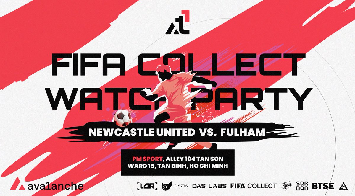 Avalanche Việt Nam 🔺🇻🇳 (@avalanche_vn) on Twitter photo ⚽ Cuối tuần bạn thường làm gì?
Hãy lên lịch tham gia ngay Team1 FIFA Collect Watch Party – vừa đá banh, vừa xem bóng, vừa nhận quà cực chill cùng cộng đồng <a href="/Avalanche_vn/">Avalanche Việt Nam 🔺🇻🇳</a> và <a href="/AvaxTeam1/">Avalanche Team1</a> 🇻🇳
📍 PM Sport, Tân Bình
🕒 Thứ Bảy 25/10 | 18:30 – 23:30
🎁 Có giải thưởng ⚽ Cuối tuần bạn thường làm gì?
Hãy lên lịch tham gia ngay Team1 FIFA Collect Watch Party – vừa đá banh, vừa xem bóng, vừa nhận quà cực chill cùng cộng đồng <a href="/Avalanche_vn/">Avalanche Việt Nam 🔺🇻🇳</a> và <a href="/AvaxTeam1/">Avalanche Team1</a> 🇻🇳
📍 PM Sport, Tân Bình
🕒 Thứ Bảy 25/10 | 18:30 – 23:30
🎁 Có giải thưởng
