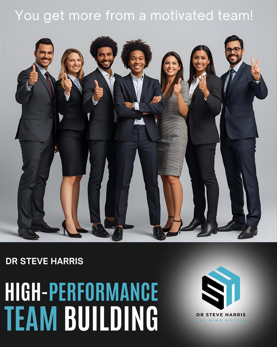 SteveMindDoctor's tweet photo. Unlock your team’s potential with Dr Steve Harris 💥

💼 Teamwork – build unity &amp; trust
🧠 Wellness – boost focus &amp; resilience
💰 Sales – strengthen confidence &amp; drive
🚀 Strategy – turn plans into action

More 👉  https://t.co/8EP45gt8XU

#Motivation #Leadership #Teamwork https://t.co/SEfrxn4UGp