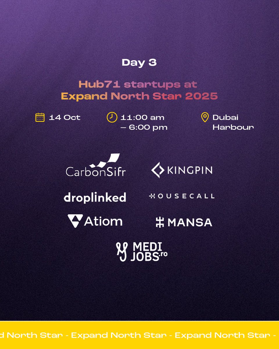 hub71ad's tweet image. 🚀 Day 3 at @expandnorthstar with Hub71.​
​
 We’re continuing our journey to connect, collaborate, and innovate. From exciting startup networking to insightful panel sessions, it’s all about shaping the future together. 💡​
​
 Stay tuned for more updates from the event.​
​
#Hub71…