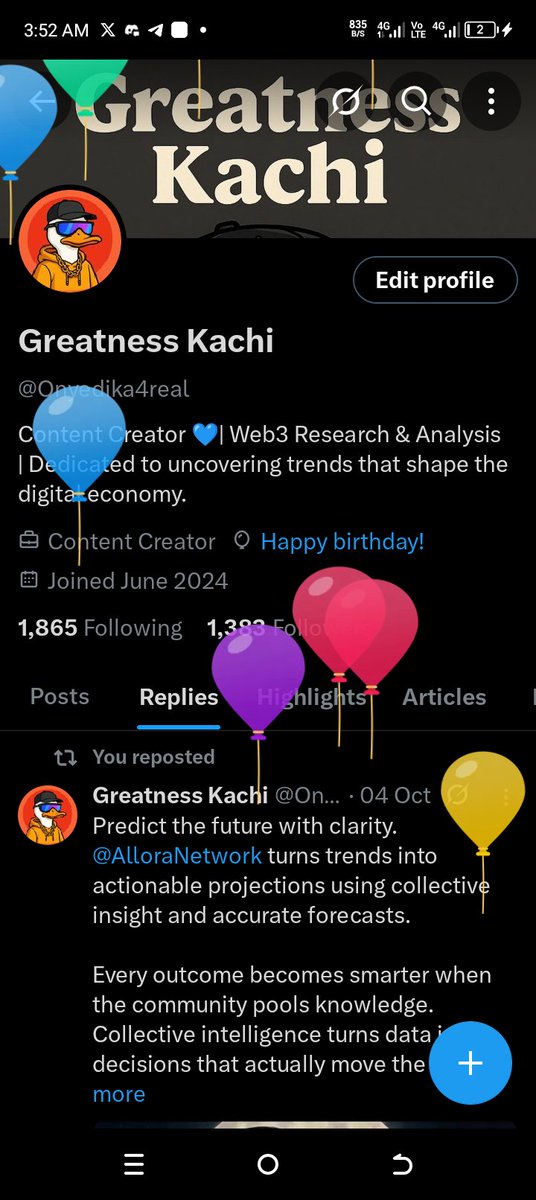 Onyedika4real's tweet image. Balloons are flying on my page.
Happy birthday to Me.