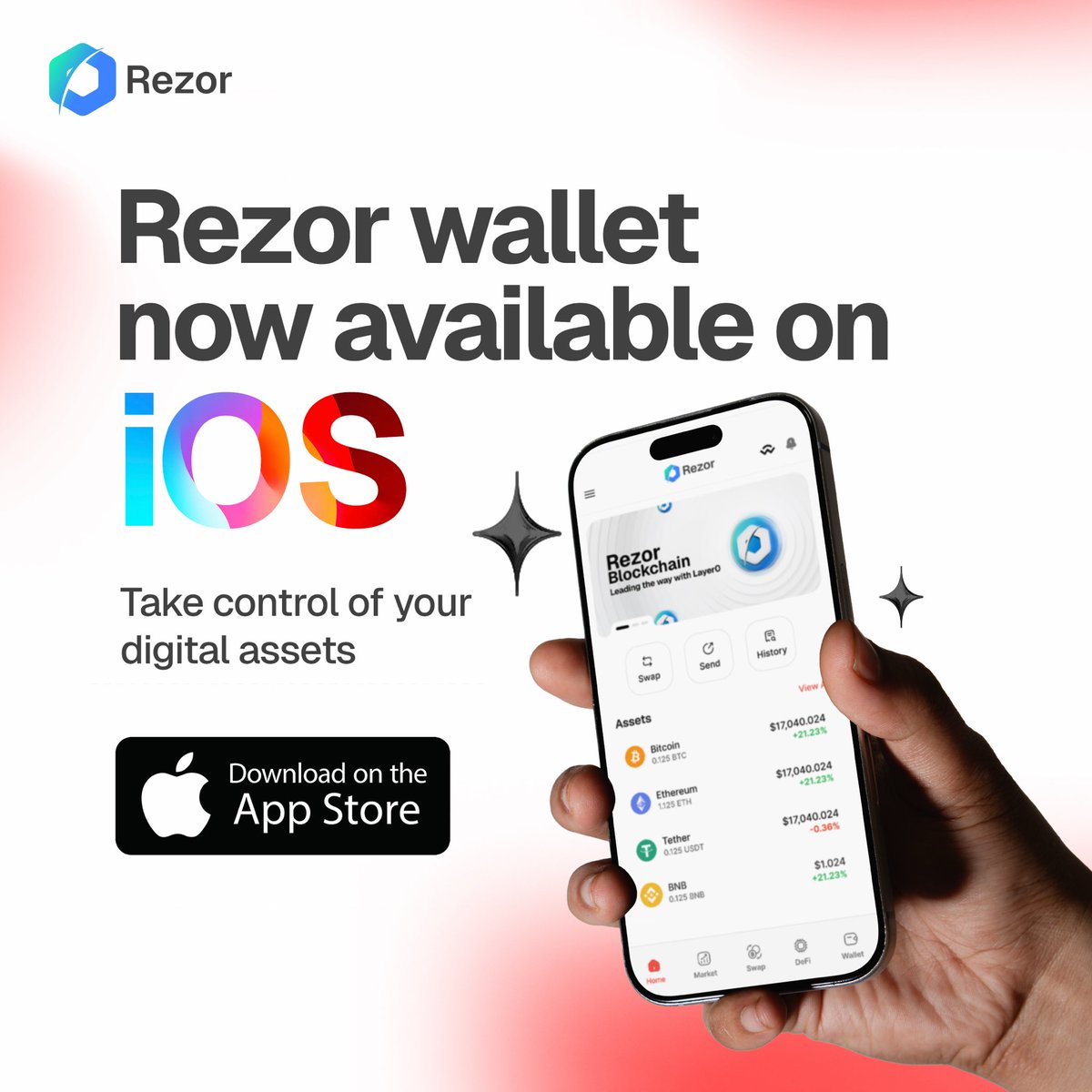 Rezor_Official's tweet image. Rezor Wallet is now live on iOS 🚀
Your keys. Your assets. Your world of Web3.
Download now and experience the future.
apps.apple.com/in/app/rezor-c…
#Rezor #Wallet #iOS #Web3