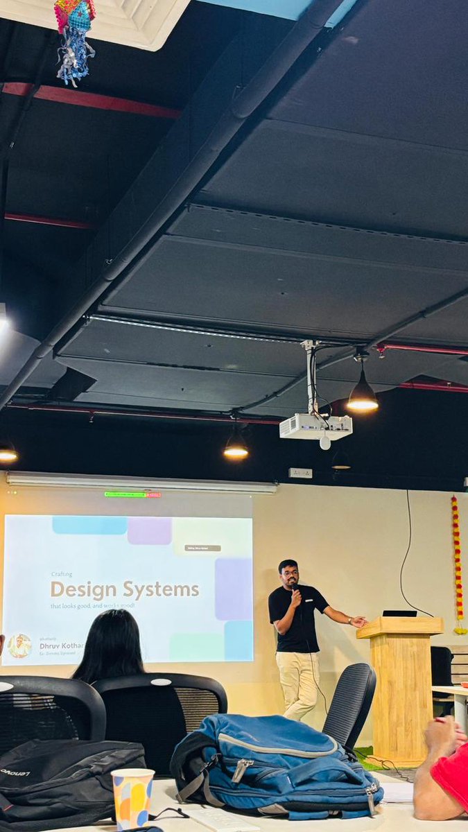 _kothariji's tweet image. Spoke at React India (Pune Chapter) this weekend — what an incredible crowd of makers, dreamers, and design nerds. 🚀

My talk: “Crafting Design Systems that look good, and work good! — Managing Tokens, Themes, Accessibility &amp;amp; Scale.”

I’ve always believed design systems are not…