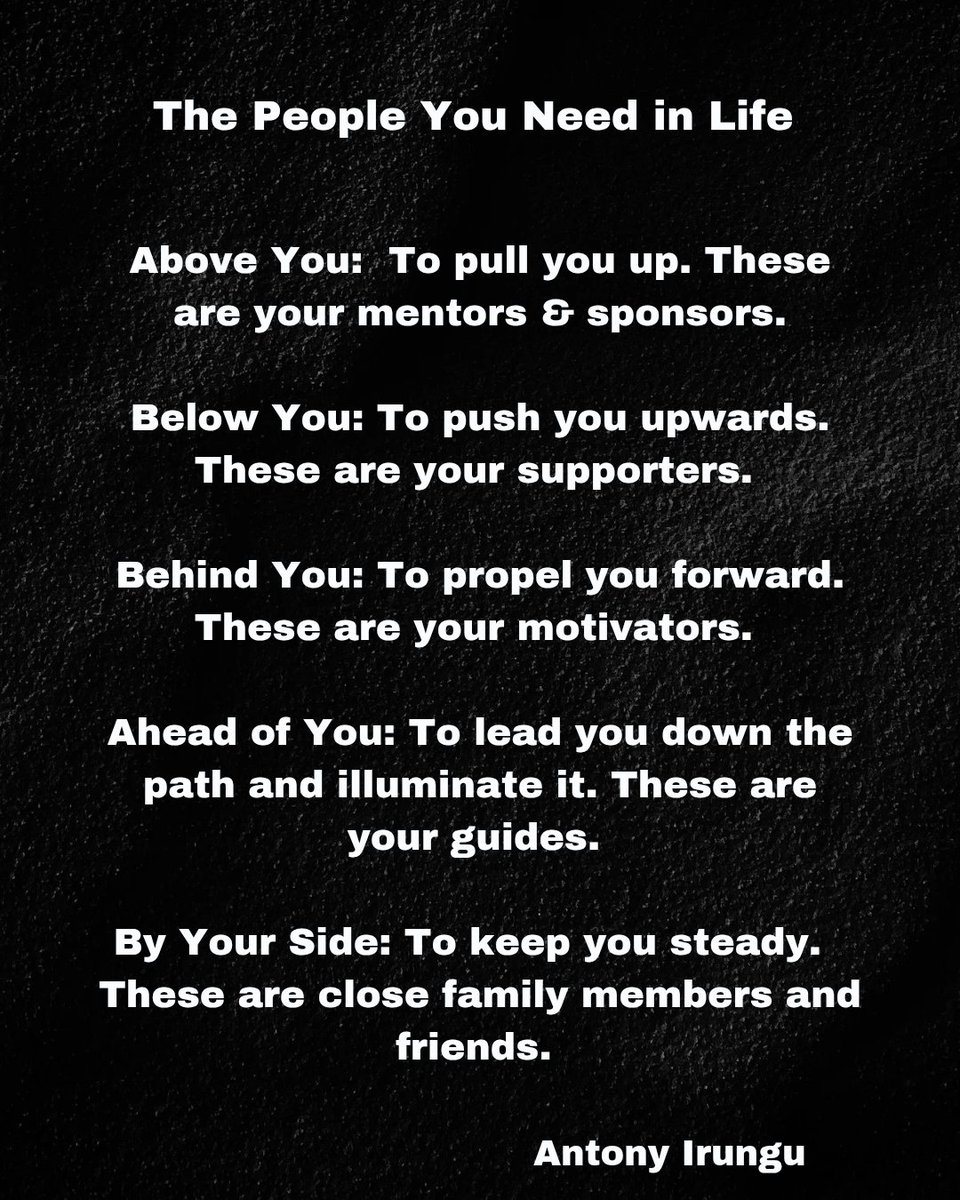 TonyAlexIrungu's tweet image. Surround yourself with people who elevate, energize, and empower you. People who remind you of your strengths and potential. People who believe in your goals, dreams, and ambitions. 

#growth #growthmindset #supportsystem #LifeLessons