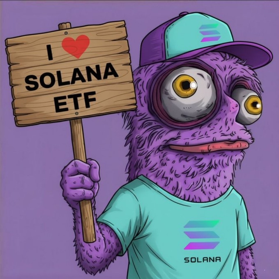 Big week...

The #Solana $SOL ETF is expected to be approved by the SEC this Thursday 16th October (95%). This would be a major milestone for Solana and its ecosystem.

And $SOLLE #SolanaMascot  loves the #SolanaETF 💜 

#WallStreet #NASDAQ