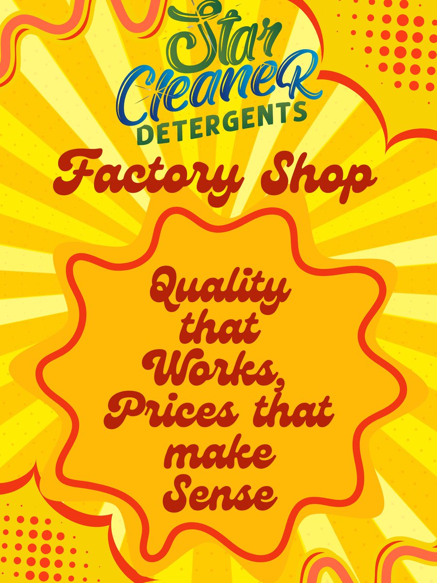 StarCleanerSA's tweet image. Why pay more when you can buy direct from the factory? 🤷🏽‍♂️

🧽 Visit our Factory Shop at Seeiso Park (Rankie) Atteridgevile

Jumbo Mop -R45
Toilet Paper (4rolls) -R22
Handy Kleen 5L -R50
Regular Bleach -R50
Dishwashing Liq 5L(Green) -R75

And Many More Products, Just for you 🫡