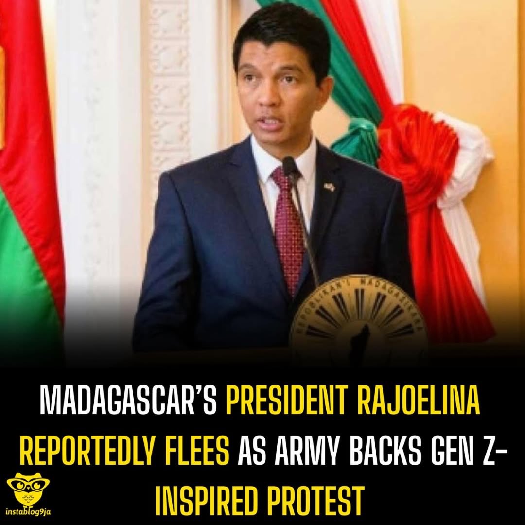 Madagascar’s President Rajoelina reportedly flees as army backs Gen Z–inspired protests

Madagascar’s President, Andry Rajoelina, has reportedly fled the country amid escalating anti-government protests and growing defections within the military.

The embattled leader was