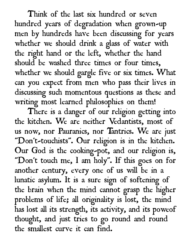 muditfx's tweet image. Swami Vivekananda had something to say about people obsessed with astrology, food taboos during fasting/eclipses, hyper vegetarianism, concept of nazar, no non-veg on Tuesdays, gemstones, etc. etc.