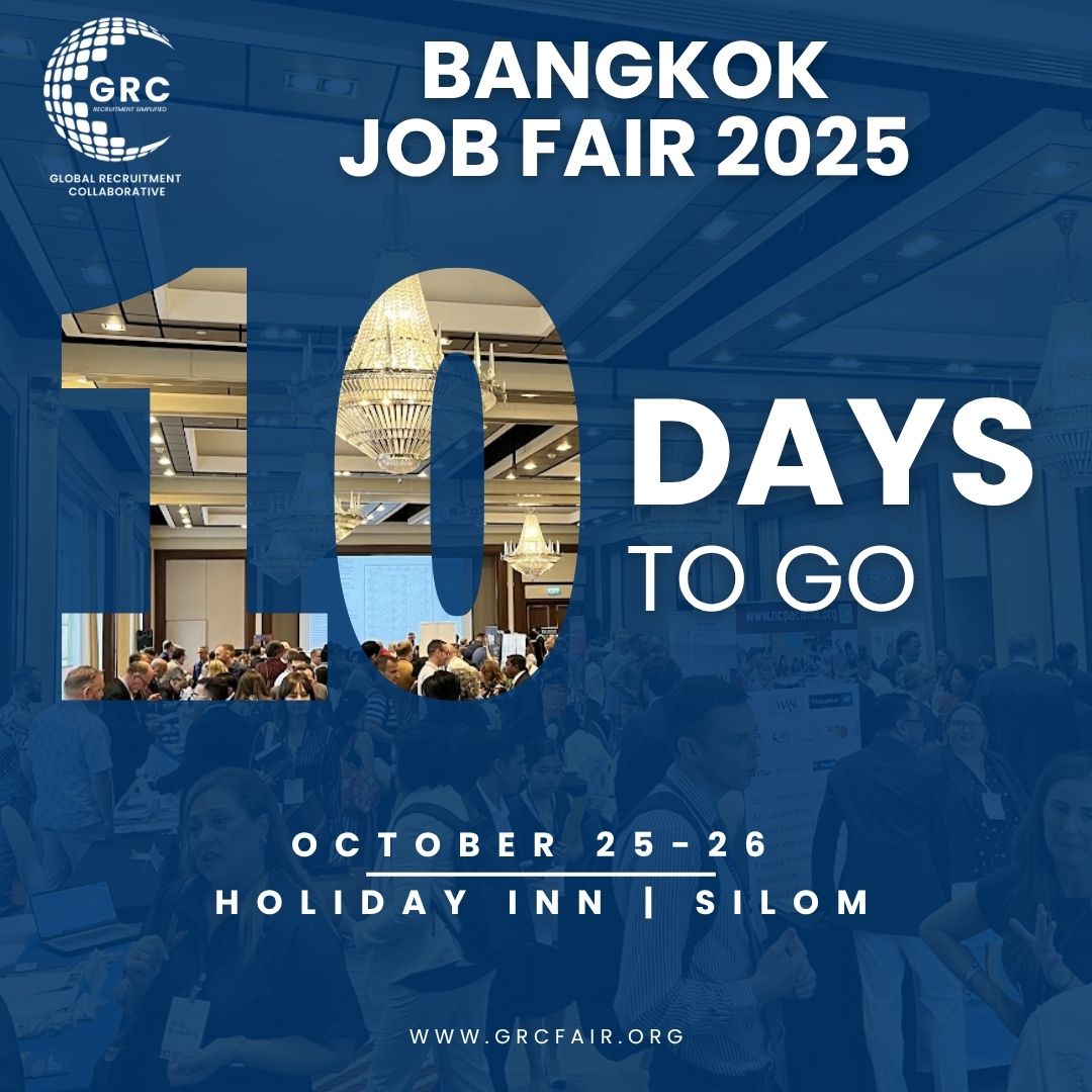 10 days till we meet in Bangkok! Educators. Leaders. Opportunities. All in one room.
Oct 25–26 | Holiday Inn, Silom

 #GRCFair #Bangkok2025 #EducationJobs