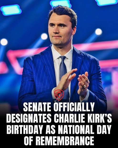 The U.S. Senate unanimously designated October 14th, Charlie Kirk's birthday, as the National Day of Remembrance for Charlie Kirk, honoring his fearless championing of liberty, faith, and free speech.  His legacy endures. 🇺🇸❤️
