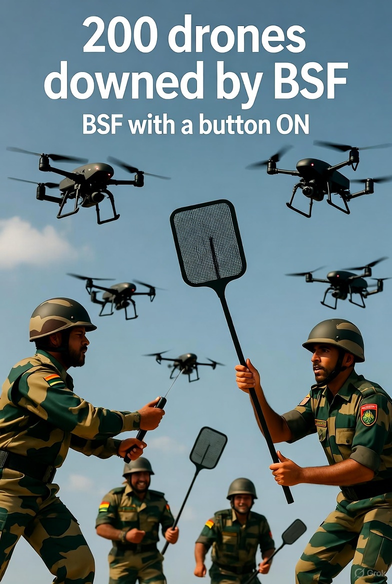RohitKu65692910's tweet image. 🤖 पाक ड्रोन बोले – थोड़ा उड़ने दो यार!
🪖 BSF बोली – उड़ तो लो, उतरोगे यहीं बिना पंख के!
🤣 2025 में 200 की वाट लग चुकी है!
#BSFDroneSlayers #AlertBSF #DrugsFreeIndia
