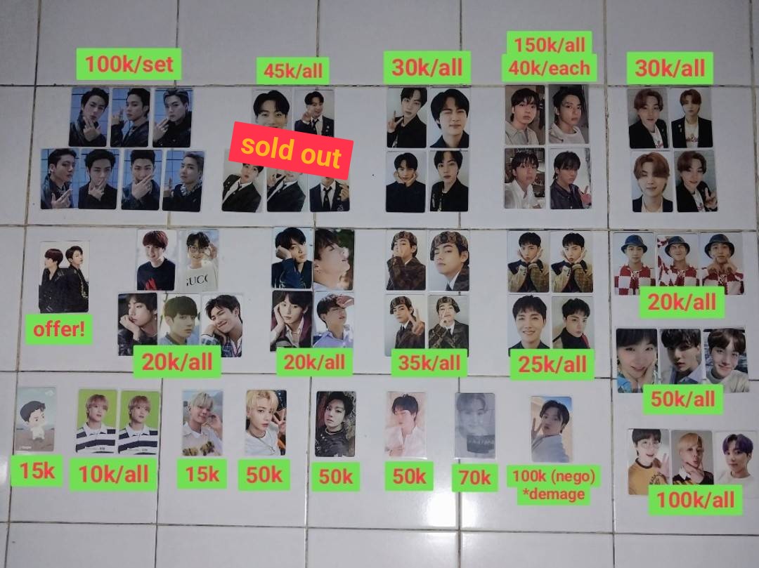 Help RT Want to sell bts ina
• pc / photocard
• postcard
• decokit
• album only

‼️dom tangerang, Exc Adm sopi &amp; pack 3k, NO HNR‼️

🏷️wts wtb wta pc bts bangtan Jungkook jin jhope suga v jimin rm dicon golden proof sg22 sg21 tear bobo decokit lemonilo