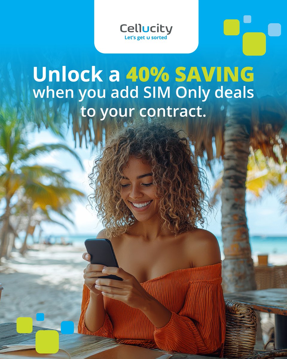 Cellucity's tweet image. 💡 Save up to 40% on your data bill!

Add a dedicated SIM Only Data Deal to your contract &amp;amp; get way better rates. 📶🔥
More data. Less spend. Simple.

Apply Online now: bit.ly/46OYJ7F

👉 #Cellucity #SIMOnly