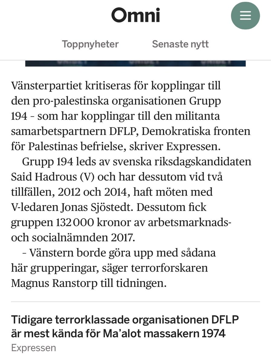 sdkarlsson's tweet image. Läser i Expressens granskning av Greta Thunbergs kamrater att Vänsterpartiet bjudit in en terrorsympatisör till riksdagen. Vissa kanske tycker att det låter extremt, men i Vänsterpartiets fall är det faktiskt en liberalisering. I valet 2018 satte man upp en företrädare för en…
