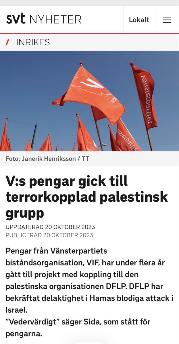 sdkarlsson's tweet image. Läser i Expressens granskning av Greta Thunbergs kamrater att Vänsterpartiet bjudit in en terrorsympatisör till riksdagen. Vissa kanske tycker att det låter extremt, men i Vänsterpartiets fall är det faktiskt en liberalisering. I valet 2018 satte man upp en företrädare för en…