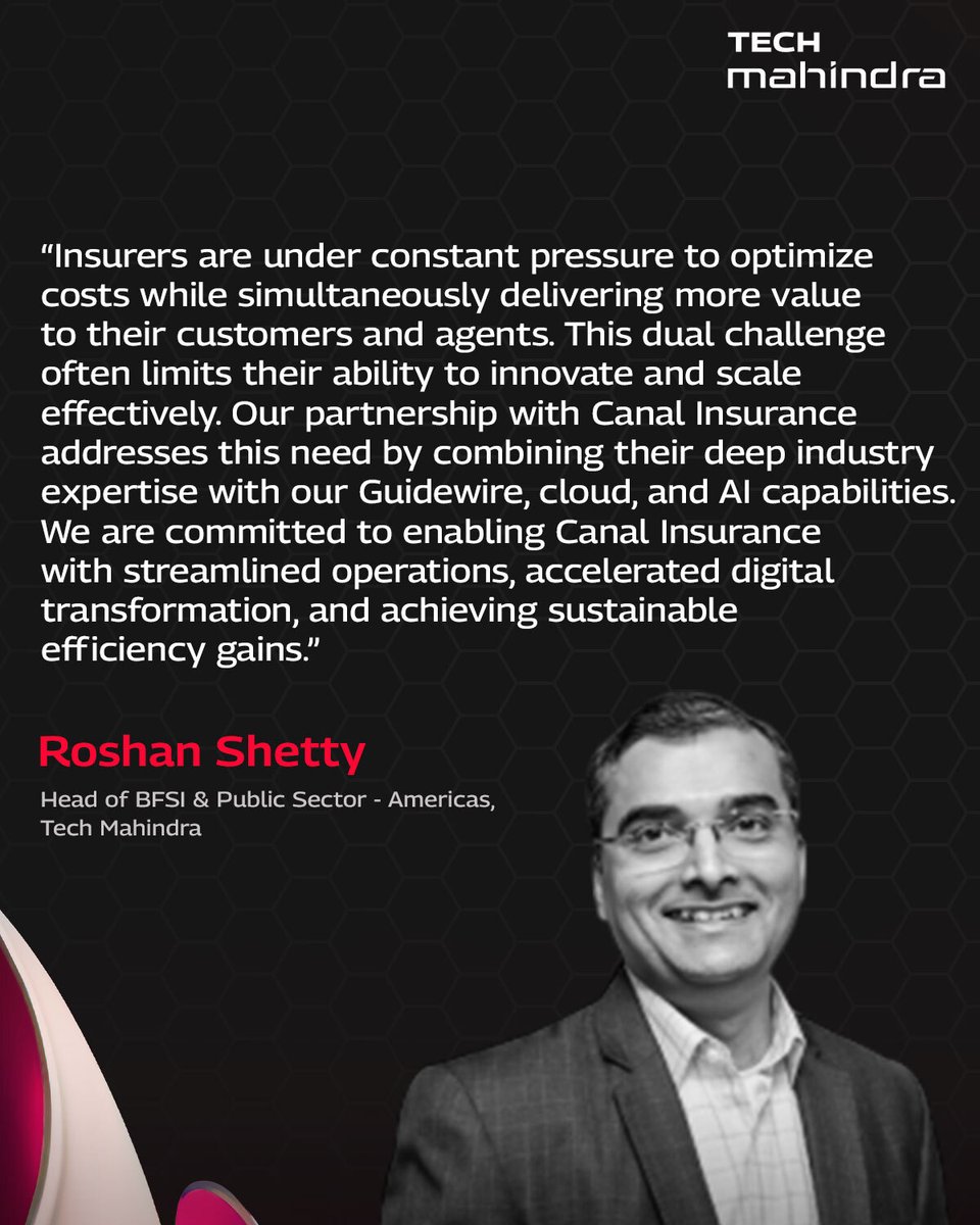 tech_mahindra's tweet image. @tech_mahindra and Canal Insurance unite to transform P&C Commercial Auto Insurance!
This strategic partnership blends cutting-edge tech with deep industry expertise to deliver faster quotes, smarter claims, and seamless self-service.
🔗 Know more: lnkd.in/gwTtGV8u…
