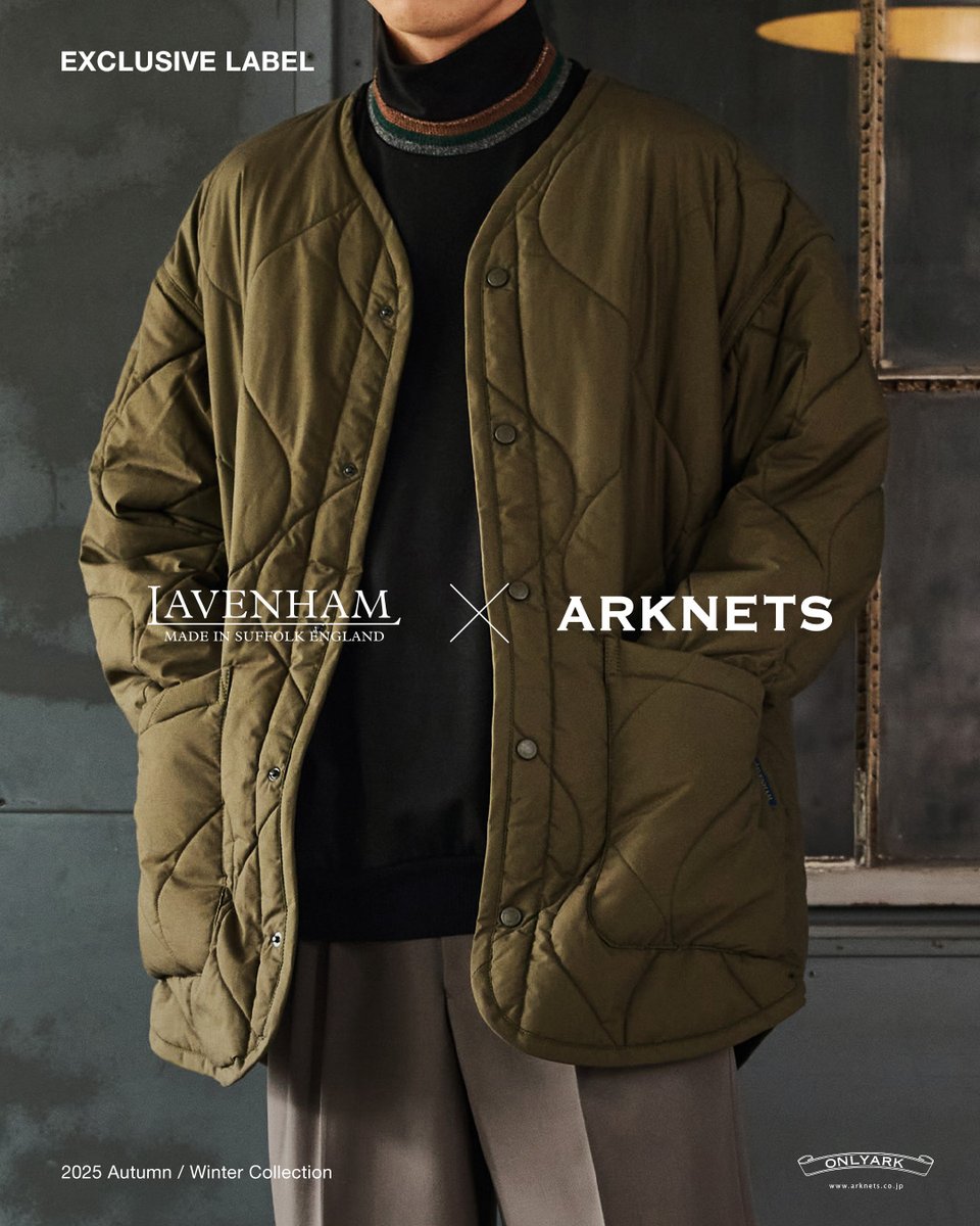 arknets_info's tweet photo. ＼10月18日(土)19：00発売／
【別注】LAVENHAM｜2025年秋冬アイテム

英国伝統のキルティング技術を受け継ぐブランド《 LAVENHAM 》に、別注した3つのモデルが登場。

ARKnetsだけの特別なアイテムを、お見逃しなく。
🔗https://t.co/oo62fQhyzP

#ラベンハム #arknets https://t.co/J8eRtxC8W6