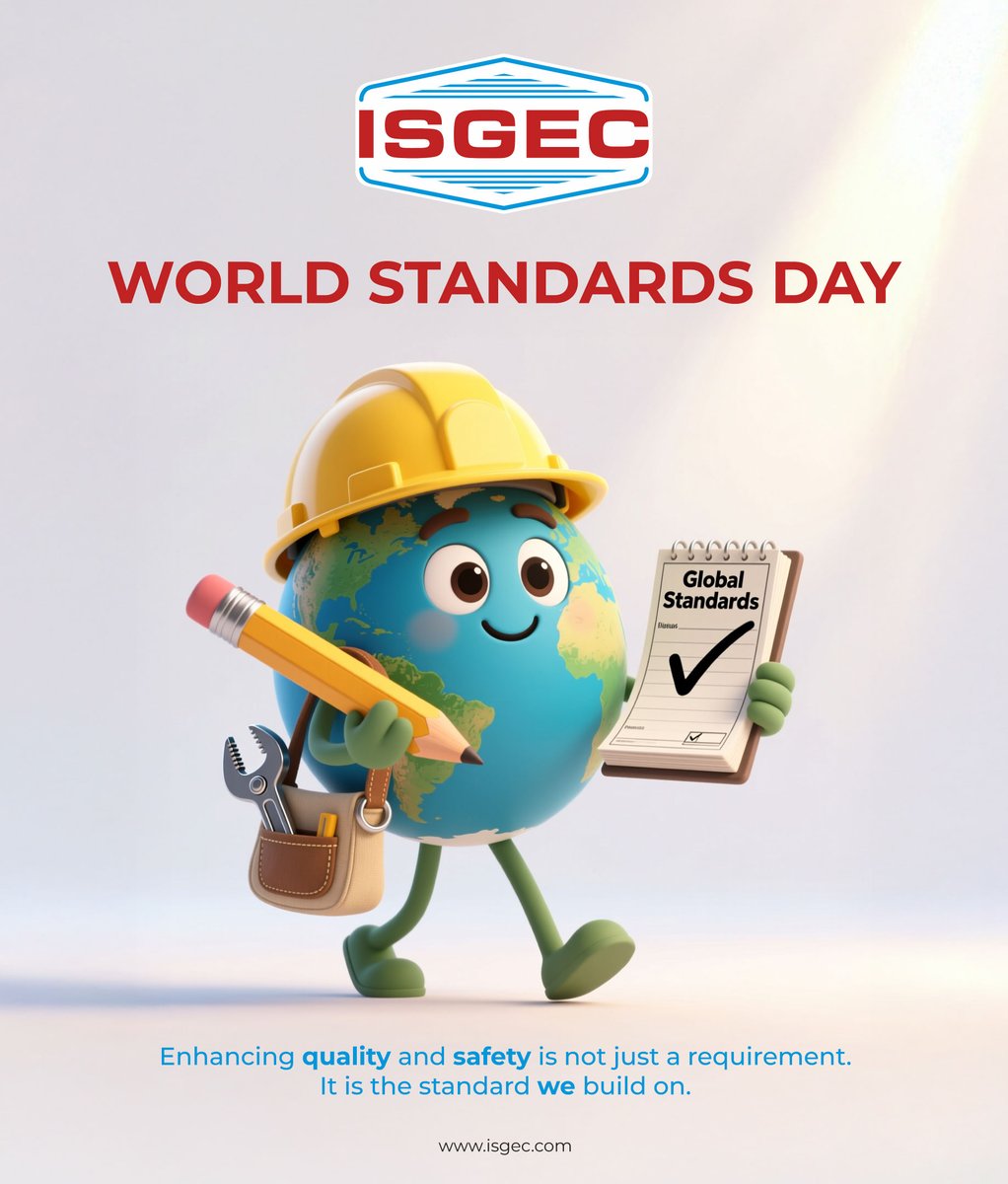 Enhancing quality and safety is not just our requirement — it is our way of engineering.

At Isgec, every process and product reflects our commitment to global standards like ISO 9001:2015, ISO 45001:2018, ISO 14001:2015, OSHA, CE, and ASME Sec. VIII Div.1.

#WorldStandardsDay
