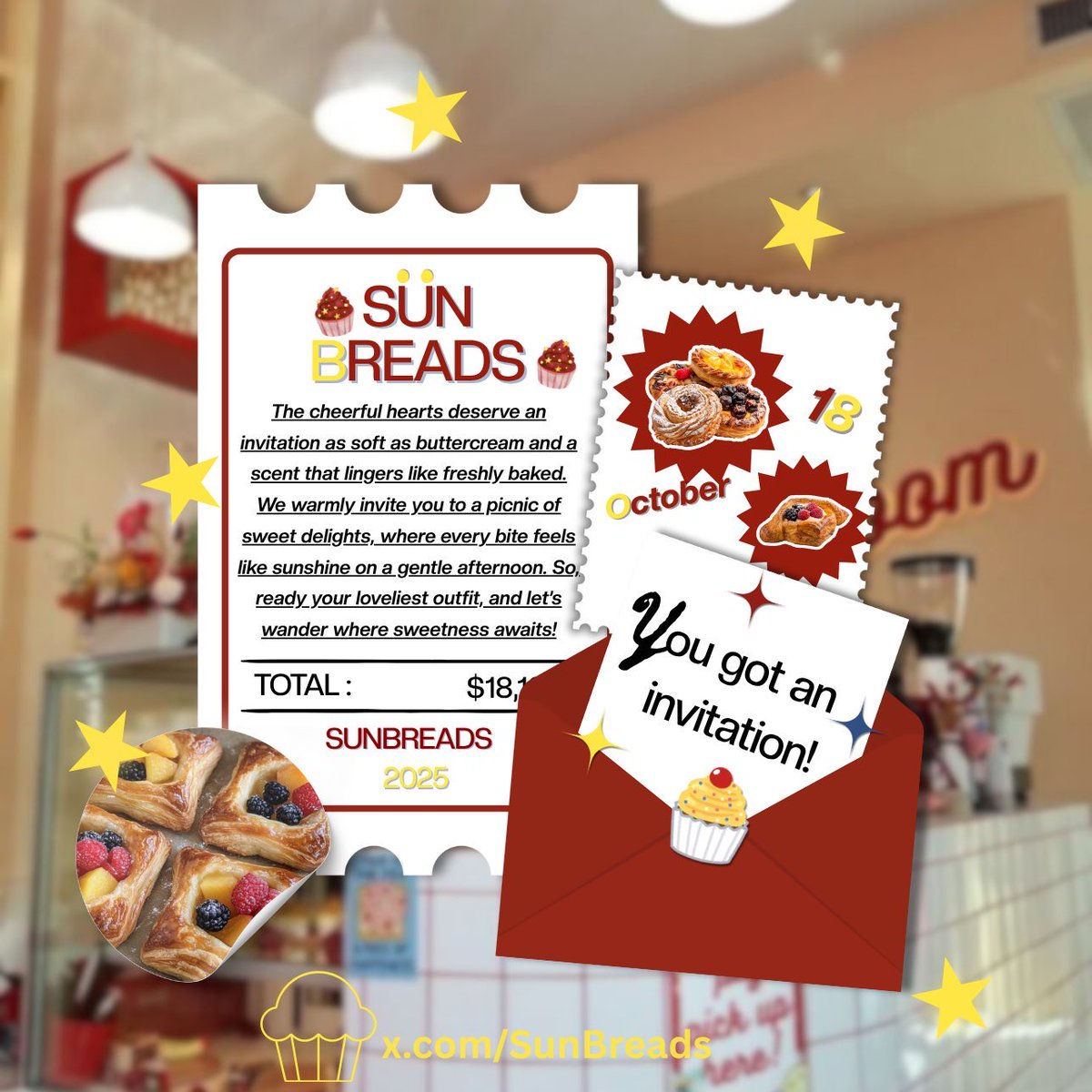 sancyoih's tweet photo. There’s sugar in the wind and laughter on the breeze, curling through the sunlight like a ribbon of warmth 🥨🍞 Every shimmer, every crumb tells a story ‘Sweet Endings, Last Bites.’ And here I am, Josh, saving you a slice of sunshine. https://t.co/MdmDBgaNDC
