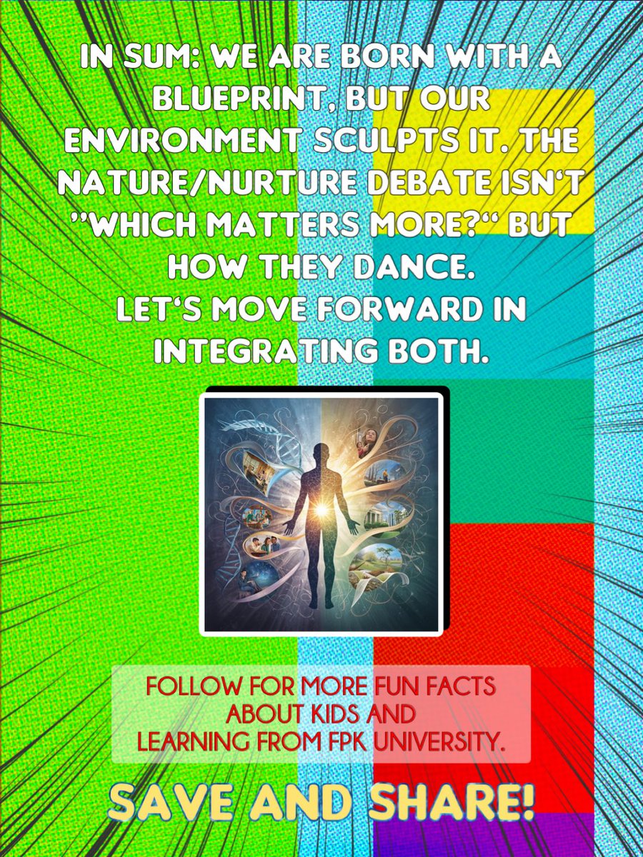 Stop asking "nature vs. nurture." Start focusing on "nature AND nurture." We're born with potential, and our environment activates and refines it. It's a continuous, dynamic partnership. 🧬

#HumanDevelopment #Science
#NatureNurture 
#Psychology