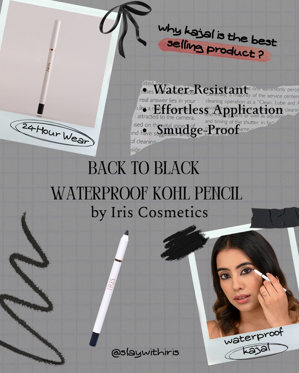 iriscosmetics_'s tweet photo. Back to Black — but make it smudge-proof. 🖤
Meet the best-selling Iris Waterproof Kohl Pencil: 24-hour wear, effortless glide, and water-resistant magic.
#IrisCosmetics #KajalLove #MakeupEssentials #iriscosmetics https://t.co/y3ioiincRG
