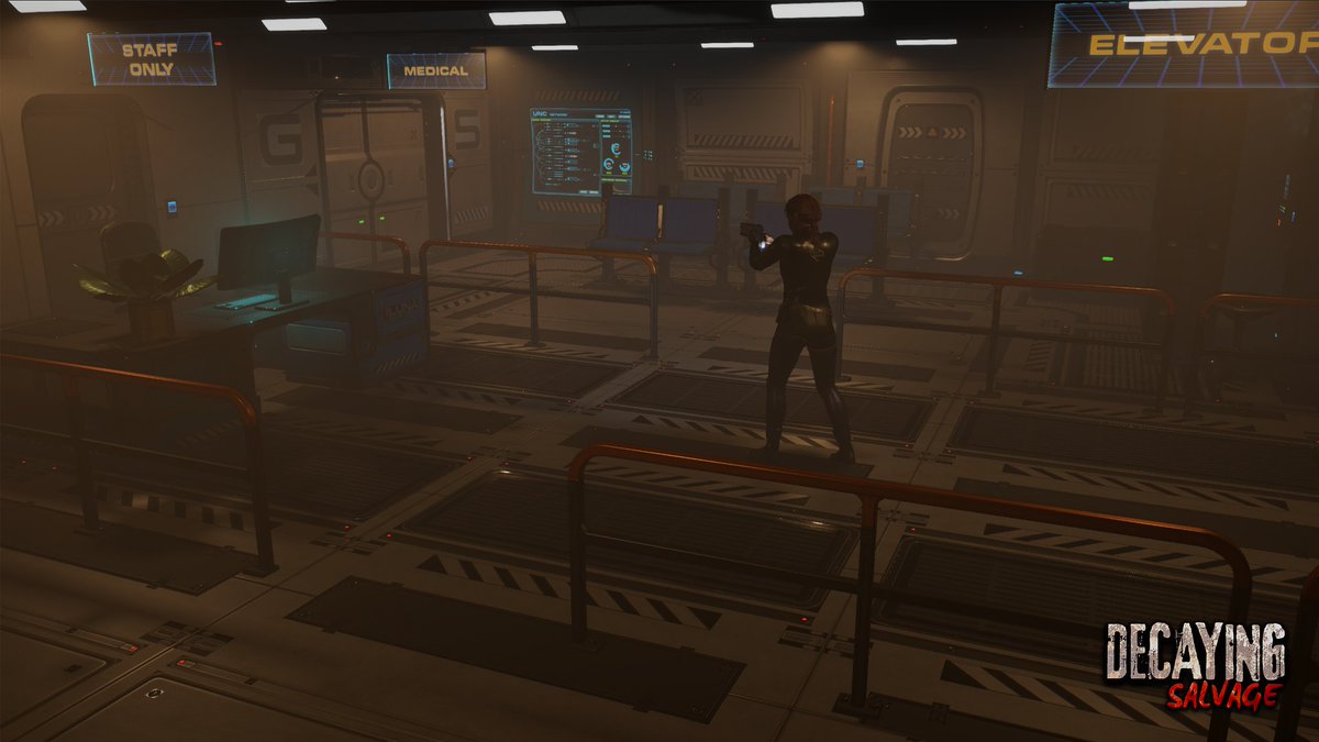 DecayingSalvage's tweet image. Early shot of the hospital demo reception area!

#horrorgame #IndieGameDev