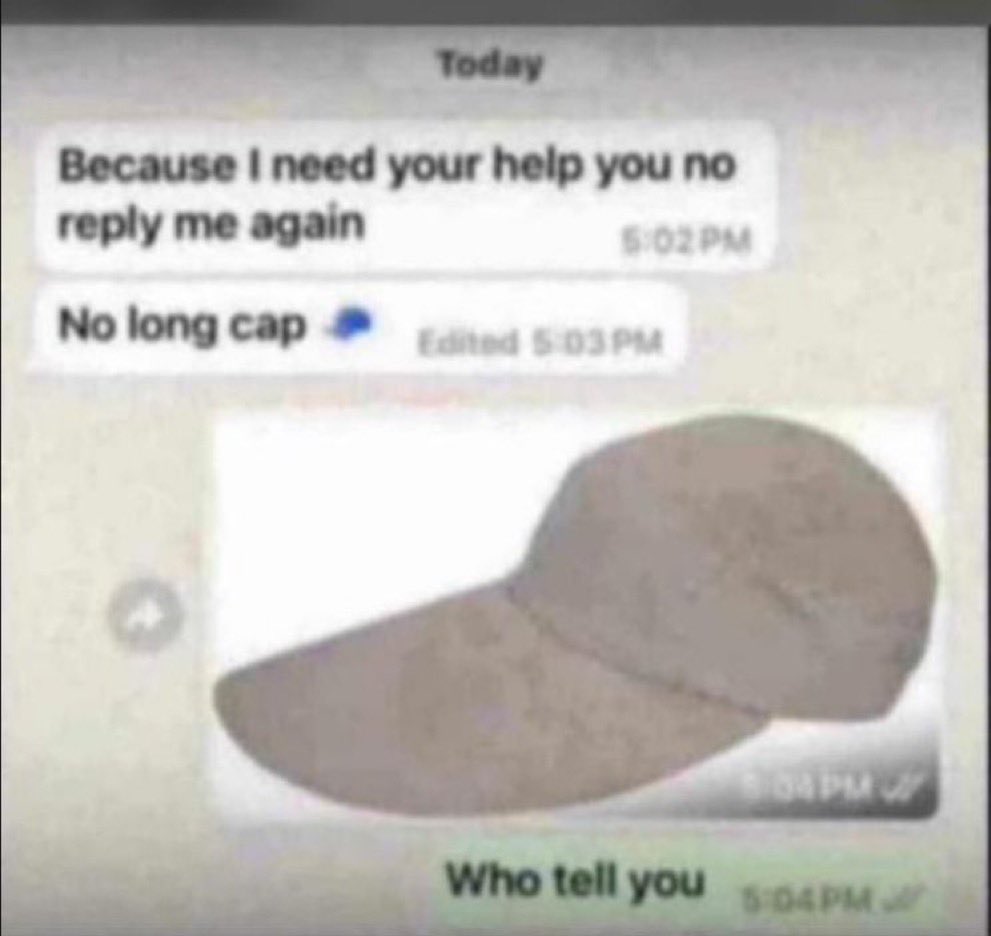No long cap as how💔😂