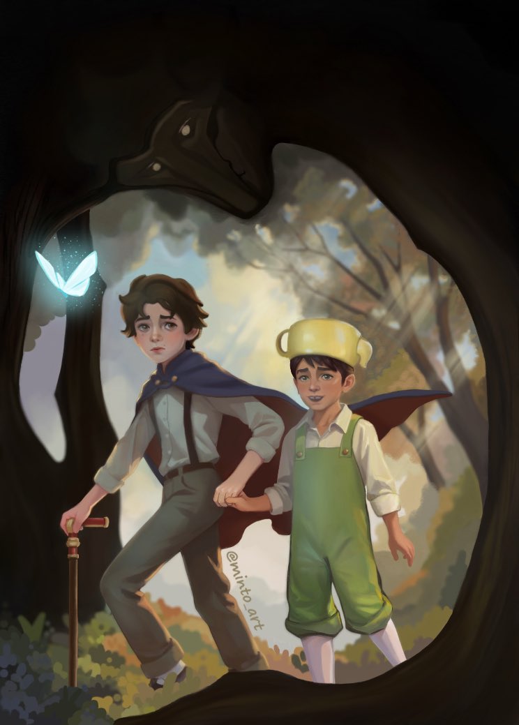 _PolarRose_'s tweet photo. The fall vibe has hit me 
so I whipped up a tiny crossover

#jayvik #arcane #Overthegardenwall https://t.co/hNbeN3E2jB