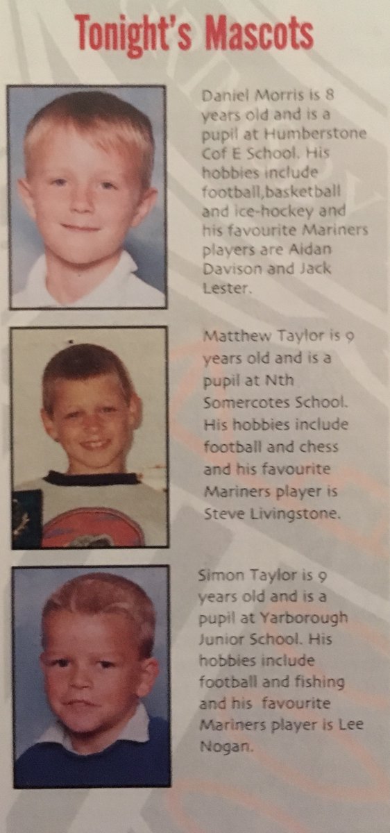 onthisGTFCday's tweet image. 14th October mascot anniversaries
1995 - Oldham
Liam Ebbs (39)
Adam Wilson (38)
Adam Smith (37)
Craig Pickersgill (37)
and Tim Edwards (40) for #OAFC
1997 - Leicester
Daniel Morris (36)
Matthew Taylor (37)
Simon Taylor (37)
and Anna Snow for #lcfcadvent
UTM
#GTFC