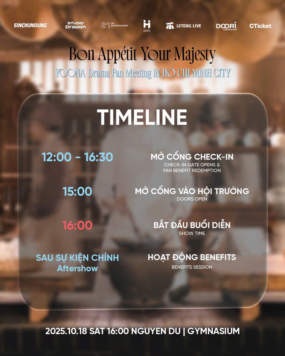 Hakuna_HK's tweet photo. D-DAY REMINDER 💛
S♡NEs — don’t forget to carefully check the event guidelines, timeline, and list of prohibited items before coming to meet YoonA! 🥰
💖 See you all at 16:00, Saturday, October 18, 2025, at Nguyen Du Gymnasium!
#YOONA #LetengLive #KinhVanHoa https://t.co/okWpATYpqf