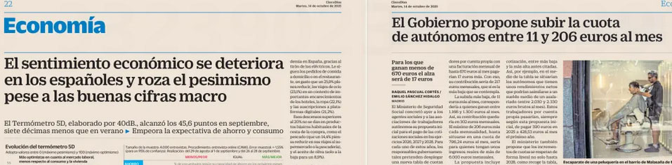No entiendo la adversativa. El pesimismo es porque no funciona la redistribución, que es por lo que hay buenas cifras macro. Hay acumulación por desposesión. Se quita el impuesto de patrimonio a los ricos y suben la cuota de autónomos a los que cobran menos de 1.000.