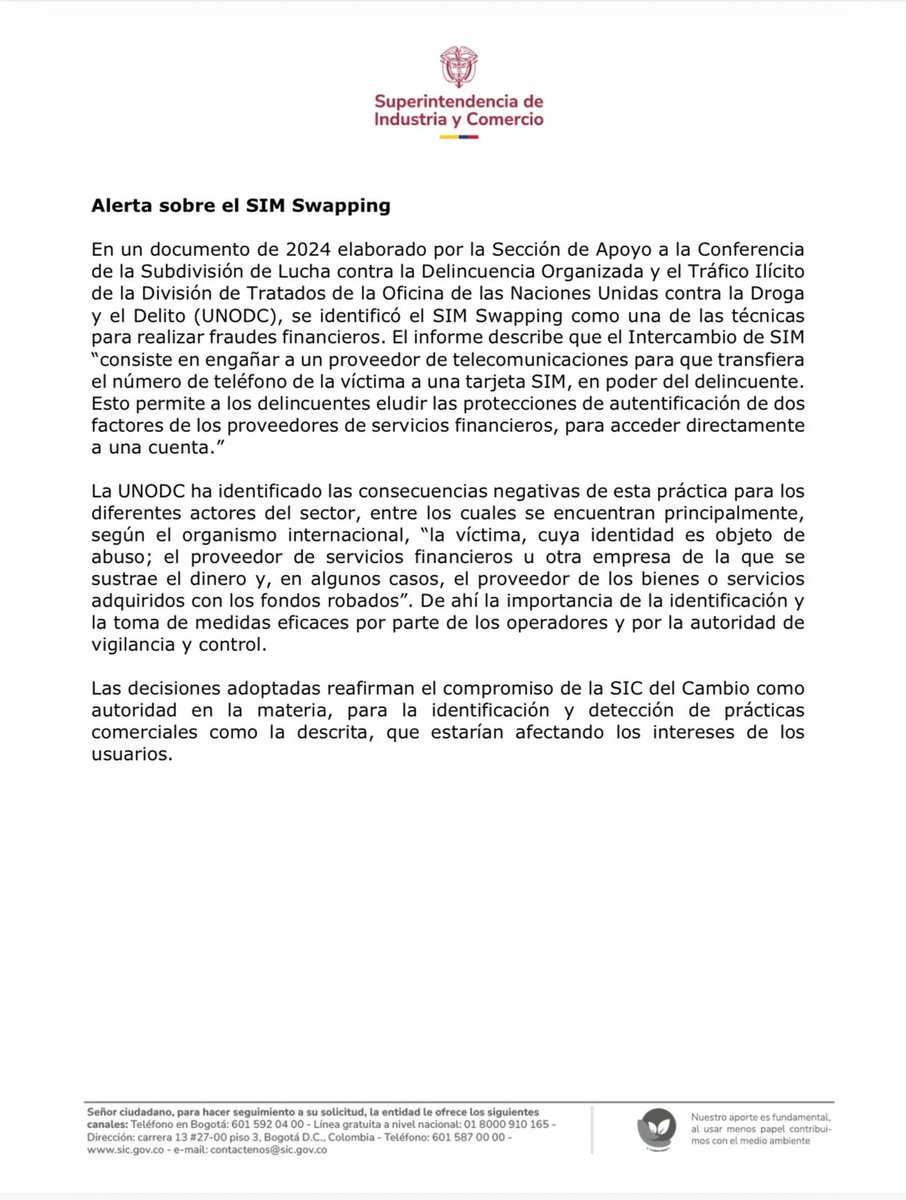 Superintendencia de Industria y Comercio 🇨🇴 tweet media