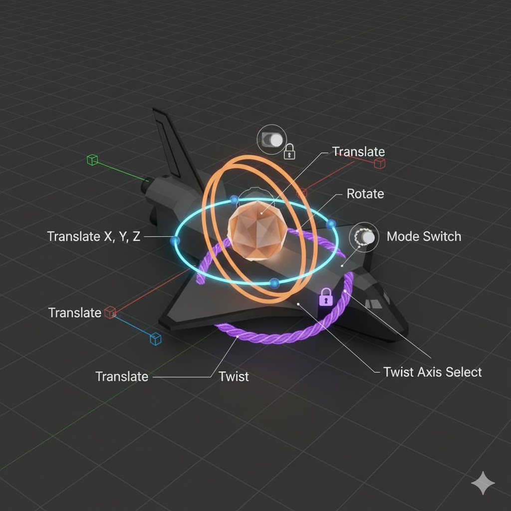 SketchpunkLabs's tweet image. Did a session with gemini to work out some design ideas for gizmos. The general looks are cool but think lots of the glowy ones will be hard to replicate in #threejs without using post effect.
All in all, AI can't design things to world space to save its digital life 🤷