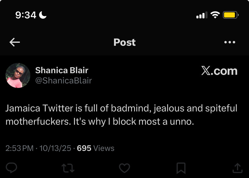 JavoJr5's tweet image. I had no clue who dis person was before a like 5 mins ago n apparently me(Jamaican Twitter) is all these tings…Weh di problem stem from?👀🤔