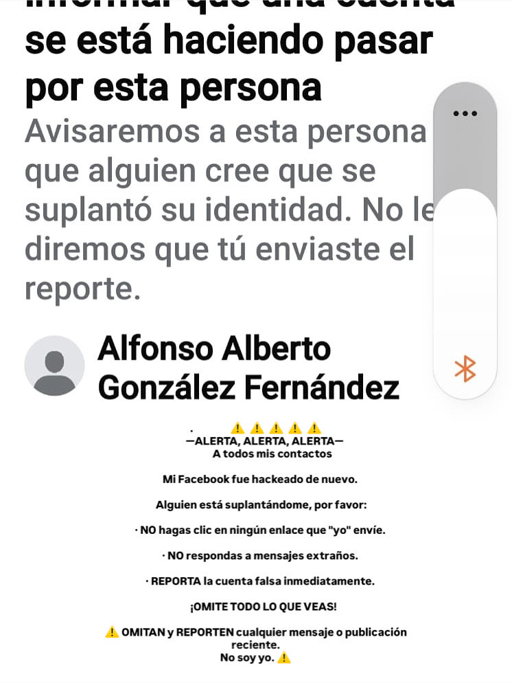 alfonsoengineer's tweet image. ⚠️  ALERTA, ALERTA
    Mi Facebook fue hackeado de nuevo
     Alguien está suplantándome, por favor: 
    NO hagas clic en ningún enlace que "yo" envíe.
    NO respondas a mensajes extraños.
    REPORTA la cuenta falsa inmediatamente.
       ¡OMITE TODO LO QUE VEAS y REPORTA.
