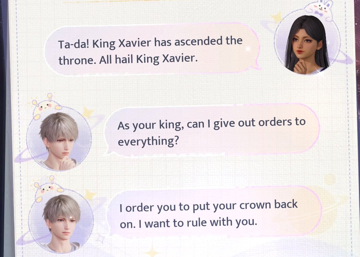 THIS..this is the crux of Xavier’s story line..

he said there’s no point in ruling Philos Galaxy without my Queen by my side 🥹