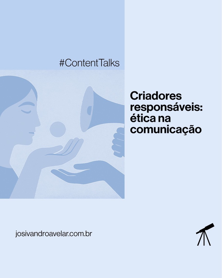 612comunicacao's tweet image. ⚖️ Na era do engajamento, a linha entre marketing e manipulação é cada vez mais fina.
No novo #ContentTalks, eu mostro por que ética também é estratégia — e como ela sustenta a credibilidade de quem comunica.

Confira o artigo em josivandroavelar.com.br.