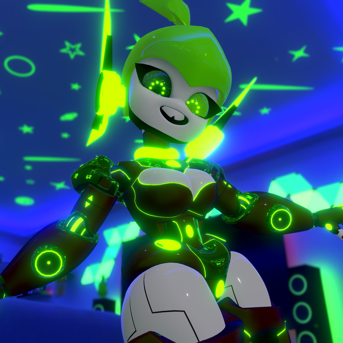 Vtuber vs day job!💚🤖

Except I’m technically unemployed. 

Multiple disabilities such as legal blindness,  (undiagnosed but pretty sure) AuDHD, non-24 sleep-wake disorder, etc make me unable to keep a job. So content creation became my way of living, alongside a disability