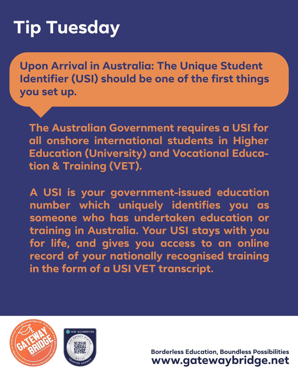 #tiptuesday

Australia’s calling—are you ready? Whether it’s courses, visas, or campus life, we’ve got your back. Drop us a message and let’s chat!

#StudyinAustralia