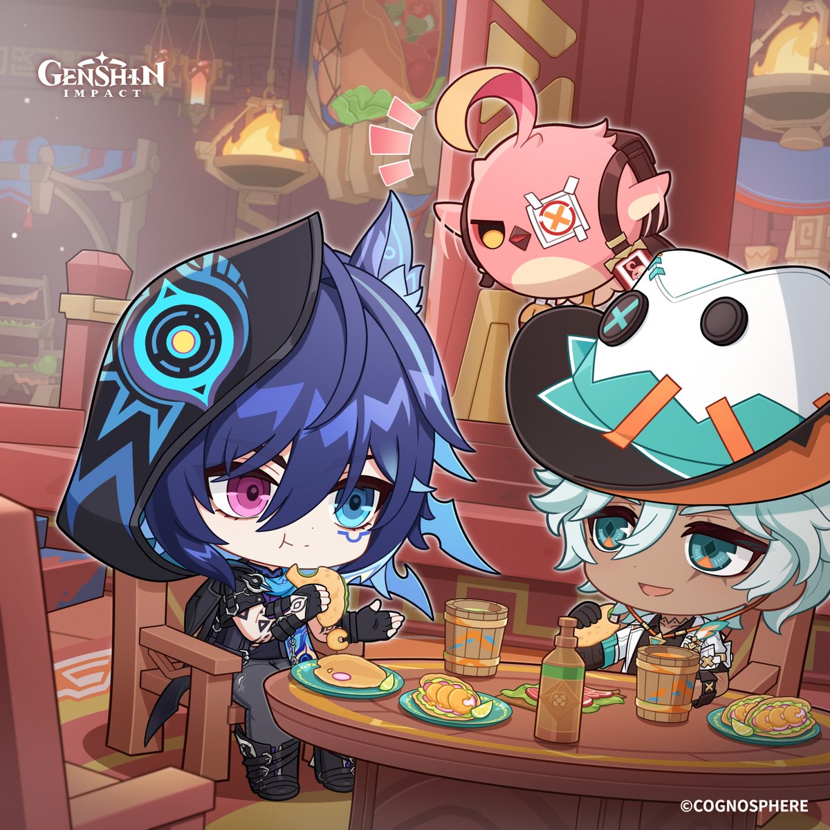 Feliz aniversário, Ororon!

"Ainda preciso comer mais alguns Tatacos para completar um Tataco."
"De jeito nenhum, mano!"

#GenshinImpact #Ororon