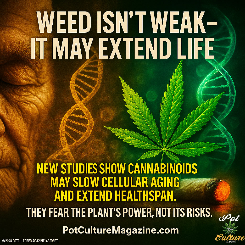 PotCultureMag's tweet photo. Weed isn’t weak. New studies show cannabinoids may slow cellular aging and extend healthspan. They fear the plant’s power, not its risks.
#PotCultureMagazine #PCA #WeedTruth #CannabisCulture #420Community #Cannabis #Weedlife #Health #Aging #Weed #studies #Weed #CannabisFacts #THC https://t.co/PcGnbERoeo
