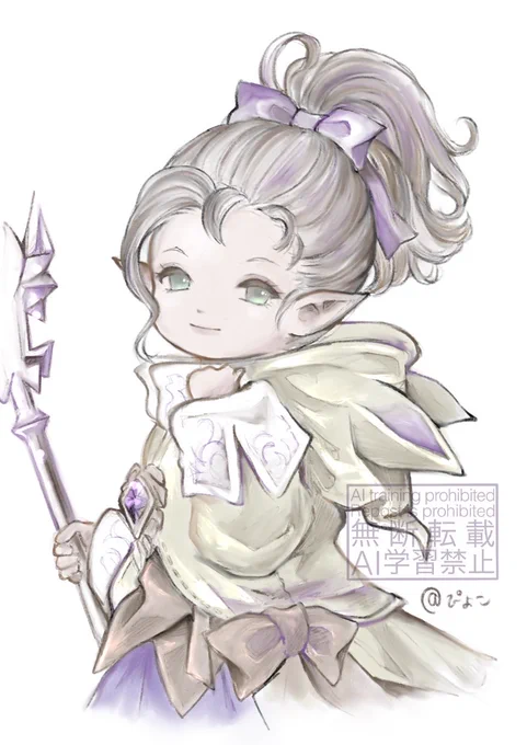 見よう見まねで厚塗りというか塗り重ねみたいな感じで描いてみた。 また練習してみよう。 暁月の最後に出てきてたクルル嬢のイラスト見て描きました!