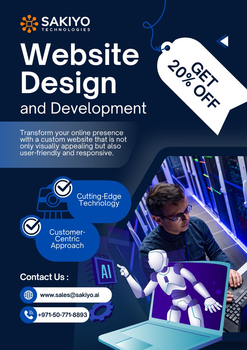 SakiyoTech's tweet photo. ✅ Boost Your Digital Presence with 20% OFF on Web Design &amp; Development!

💻 Our Services Include:
• Corporate &amp; Business Websites
J.

📧 sales@sakiyo.ai
📞 +971 50 771 8893 | +971 50 771 7968 | +971 50 771 8035
🌐 https://t.co/0jjNFhFhef

#GITEX2025 #GITEXGlobal #WebsiteDesign https://t.co/JgjJ0zfQuR