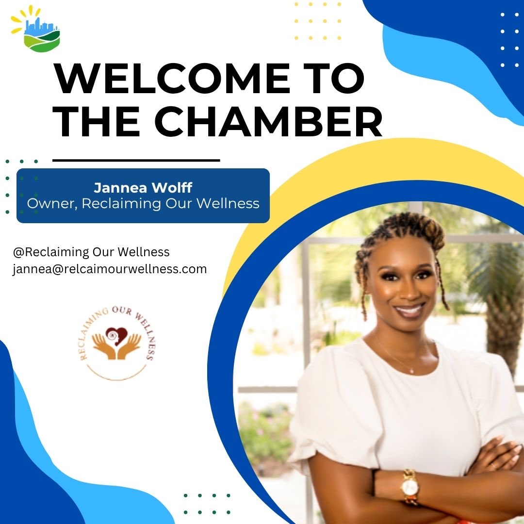 Membership Mondays!

Welcome Janine’s Wolff of Reclaiming Our Wellness to the Chamber!

She offeres individual therapy 4 mothers experiencing postpartum depression, depression, anxiety, those who have experienced a traumatic birth.

Find out more - reclaimourwellness.com